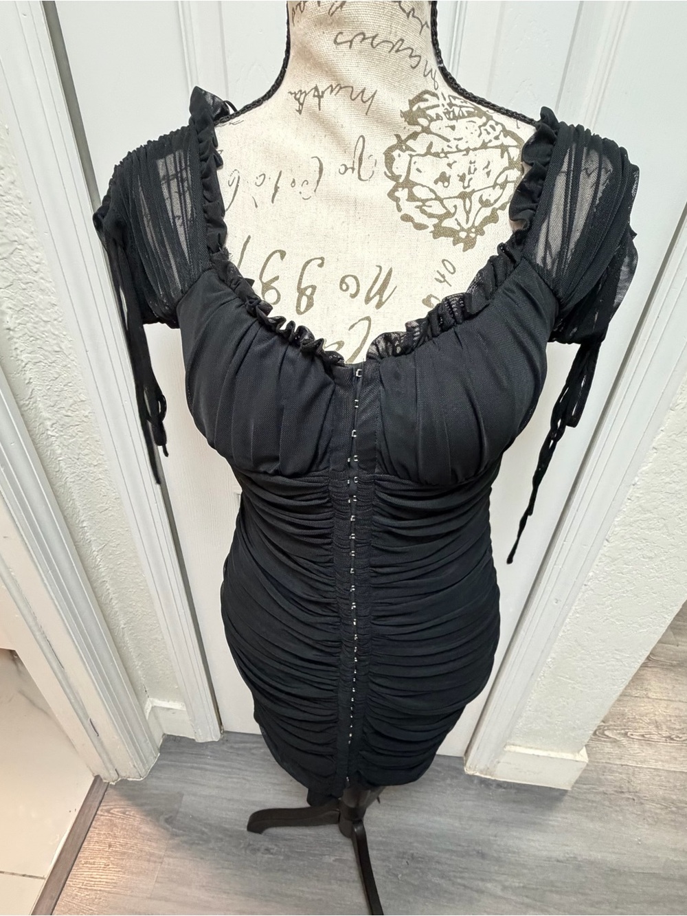 ✨ Fashion Nova Ariel Mesh Mini Dress Black - Size L (NWT) ✨ - Picture 5 of 12